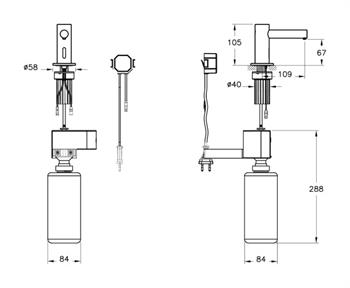 Vitra Sıvı Sabunluk, Origin, Kısa, Fotoselli, Elektrikli, Kısa, Mat Siyah, A4469936WTC