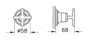 Vitra Stop Valf, Origin Classic, Ankastre (Sıva Üstü Grubu) Soft Bakır, A4290229