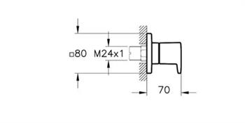 Vitra Stop Valf, Root Square, Ankastre, A42729EXP