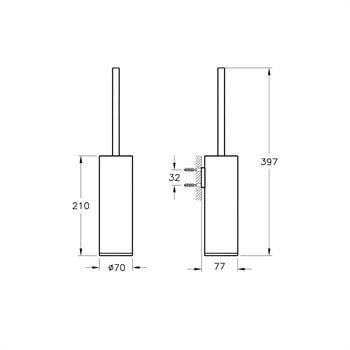 Vitra Tuvalet Fırçalığı, Origin, Duvardan, Mat Siyah, A4489436