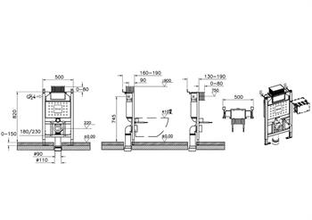 Vitra Unity Gömme Rezervuar Üstten Veya Önden Basmalı Alçıpan Uygulama Set, 3/6 Litre, 82 Cm 761-5805-01