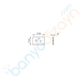 Vitra V-care Smart Kumanda Paneli, Siyah (8 cm Gömme Rezervuarlar için), 748-1501 