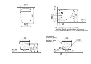 Vitra V-Care Ultra Akıllı Asma Klozet 7234B003-6222  (sadece istanbul teslimat için uygundur )