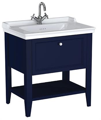 Vitra Valarte Etajerli Lavabo Dolabı Neo Tek Çekmeceli, 80 Cm, Çelik Mavisi (Lavabo Dahil) 65776
