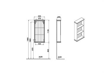 Vitra Valarte Neo Açık Vitrin, 55 cm, Çelik Mavisi, 65800 
