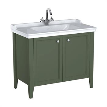Vitra Valarte Neo Kapaklı Etajerli Lavabo Dolabı, 100 Cm, Retro Yeşil (Lavabo Dahil) 65806