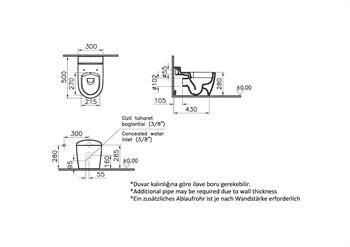 VitrA Yerden Tek Klozet Sento SmoothFlush Çocuklar İçin, 50 cm, 7361B003-0090