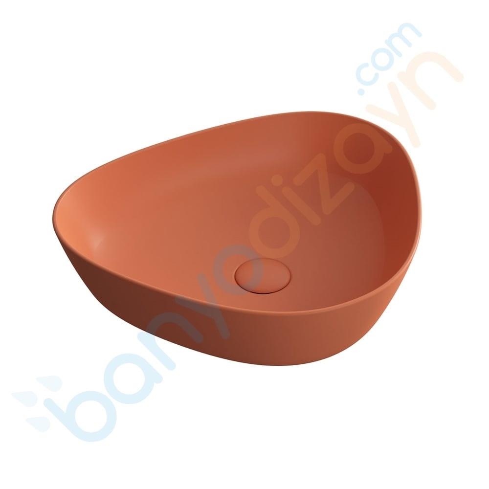  Vitra Plural Üçgen Alçak Çanak Lavabo, 47 cm, Mat Terra Rossa, 7812B477-0016VitrA7812B477-0016Çanak Lavabo