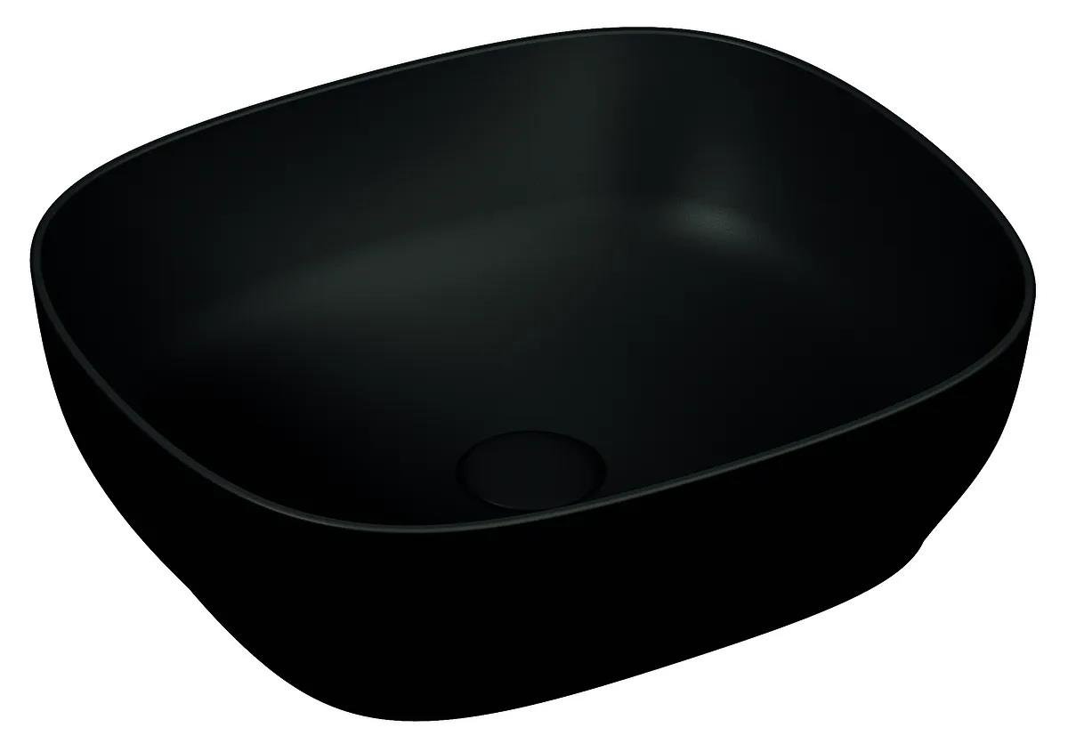 Vitra Lavabo, Outline, Kare, Çanak, 48 cm, Mat Siyah, 5994B483-0016
