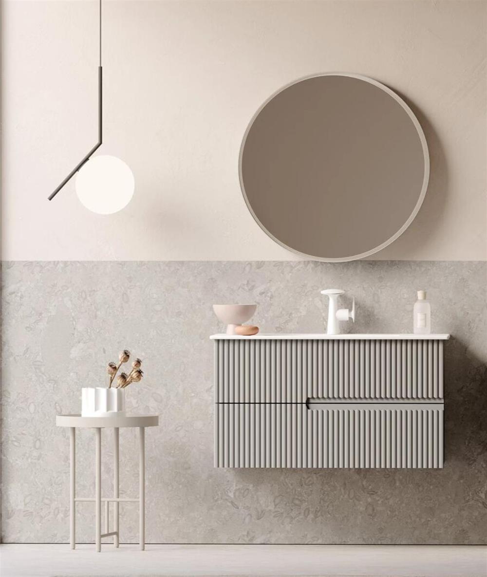 Orka Moonlight 90 cm Mat Vizon Banyo Dolabı Takımı