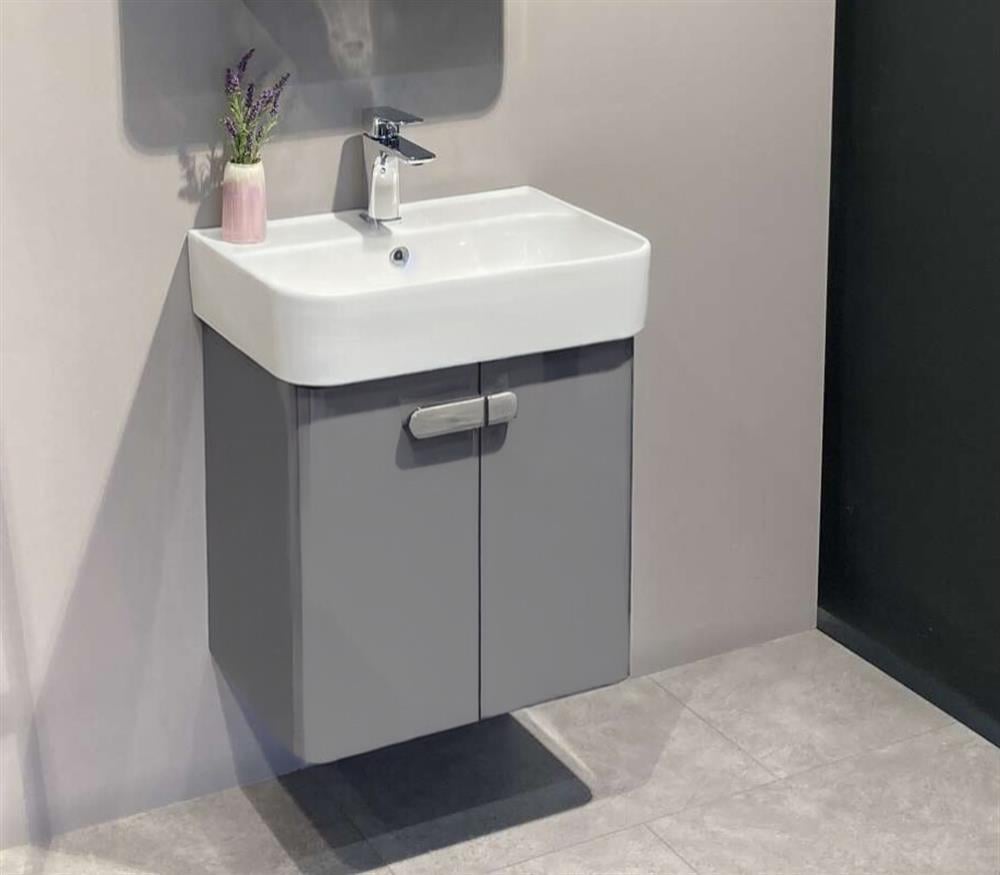 Orka Orbit 55 cm Gri Banyo Dolabı Alt Modül ve Lavabo