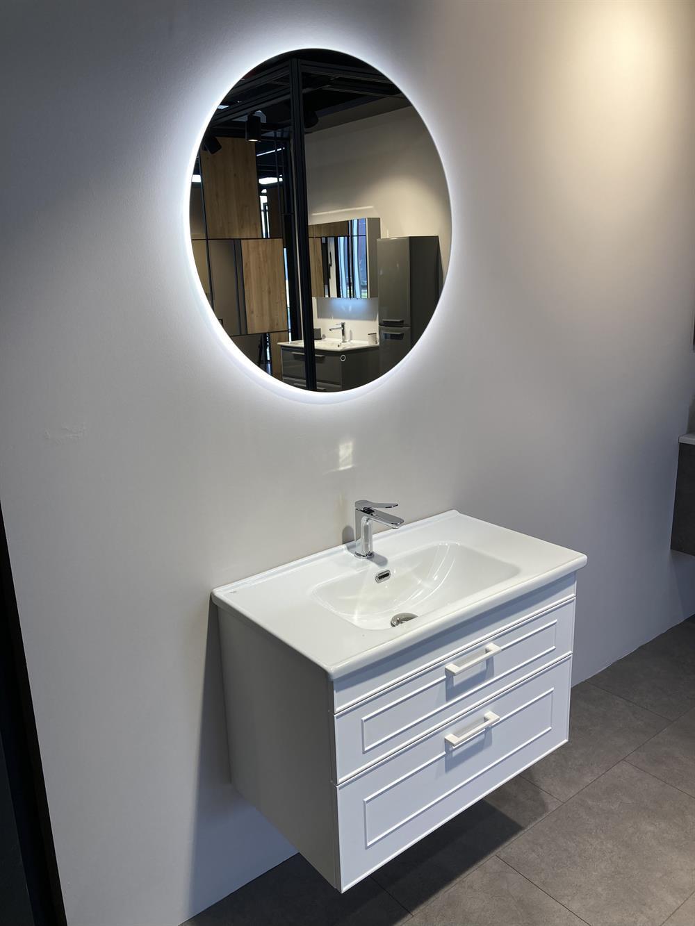 Orka Limpo 80 cm Mat Beyaz Banyo Dolabı Takımı