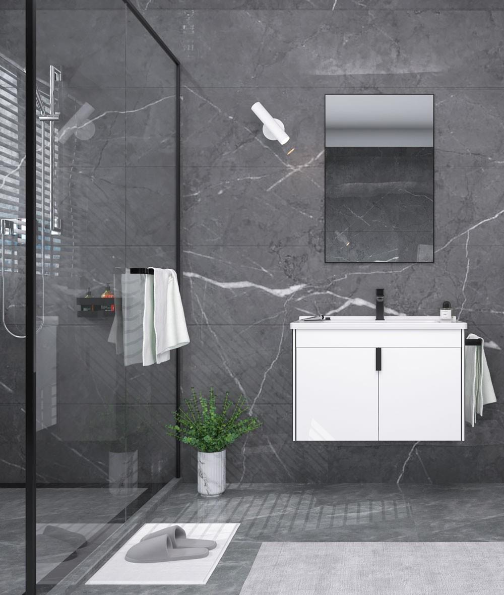 Orka Trio 65 cm Kapaklı Beyaz Banyo Dolabı Takımı