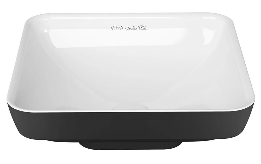 Vitra Lavabo, Water, Jewels, Kare, Çanak, 40 cm, Siyah-Beyaz, 4441B497-1747