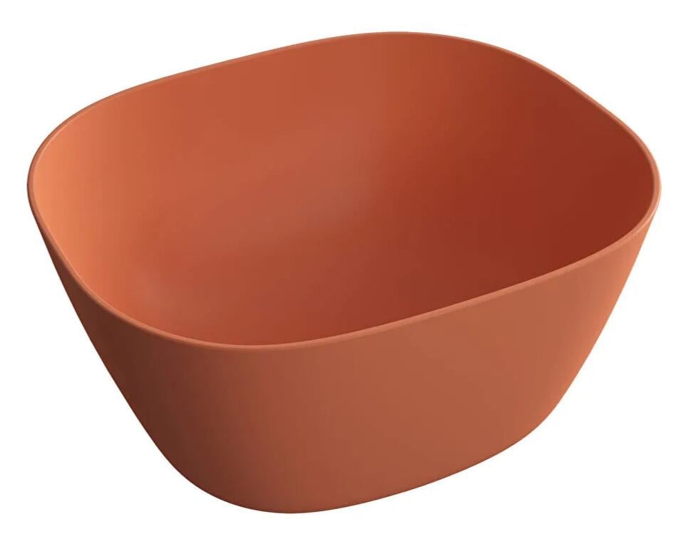 Vitra Lavabo, Plural, Kare, Yüksek, Çanak, 45 cm, Mat Terra Rossa, 7811B477-0016