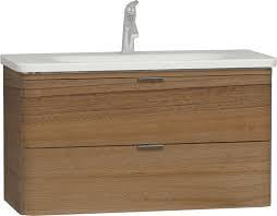 Vitra Nest Trendy Çift Çekmeceli Lavabo Dolabı 100 Cm Hareli Doğal Ahşap (Lavabo Dahil) 56150