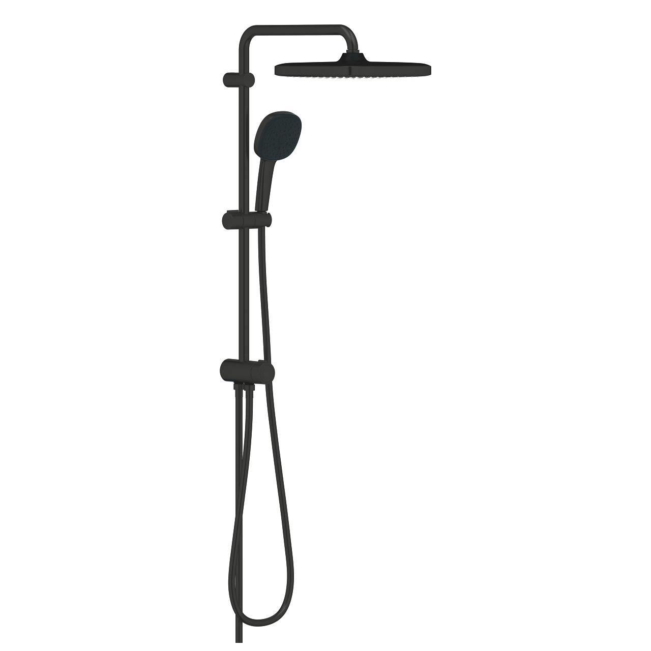 Grohe Tempesta System 250 Cube Kare Duş Başlıklı Duvara Monte Duş Sistemi, Mat Siyah, 269772431
