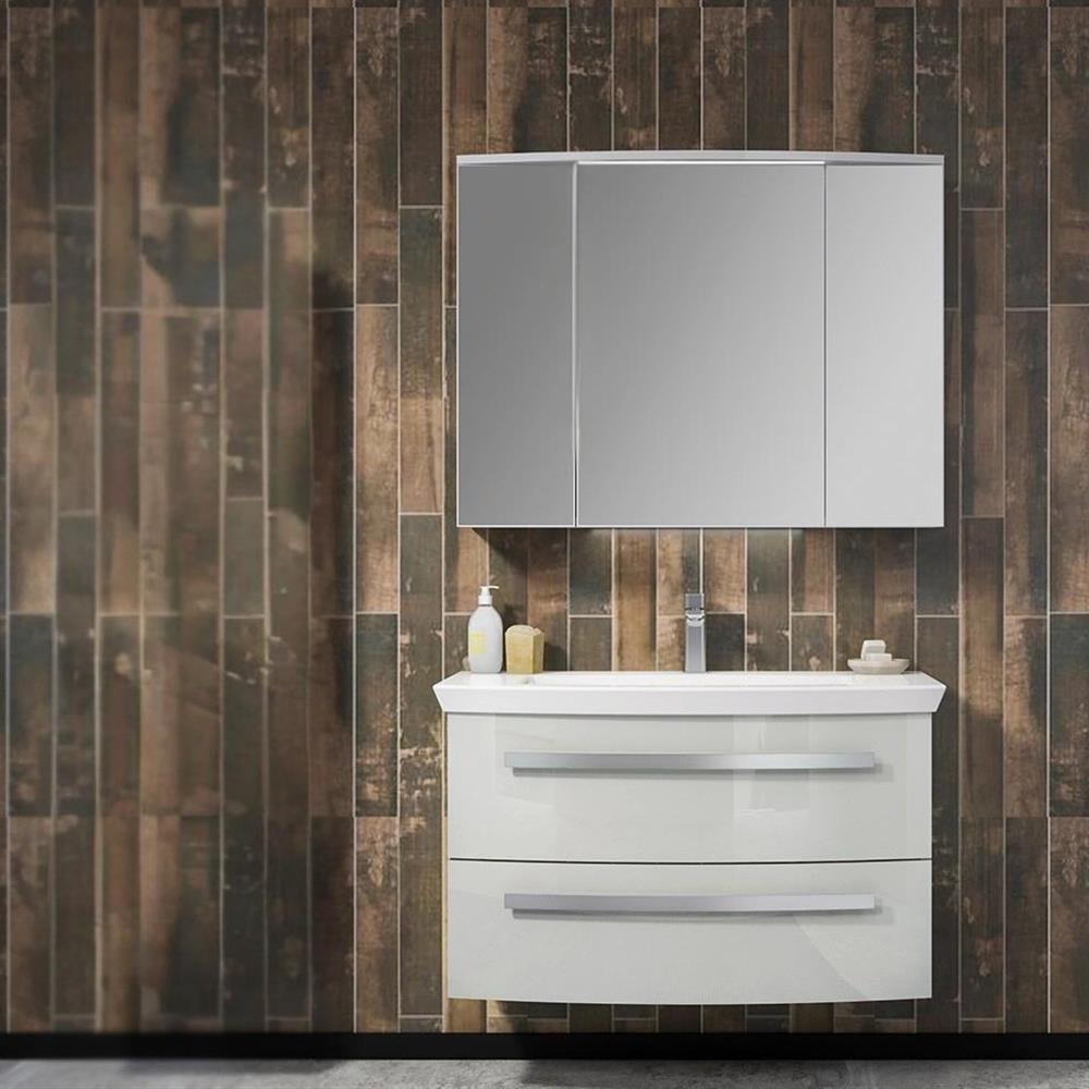Orka Urla 90 cm Parlak Kaşmir Banyo Dolabı Takımı