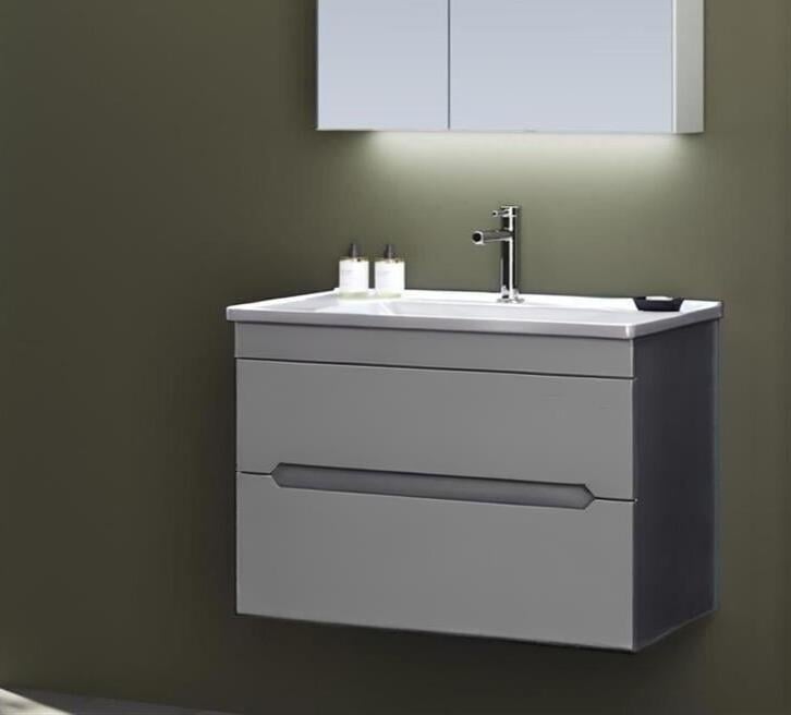 Orka Varna 80 cm Antrasit Banyo Dolabı Alt Modül ve Lavabo