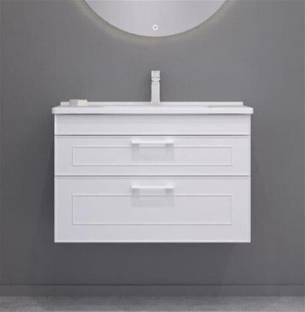Orka Limpo 80 cm Beyaz Banyo Dolabı Alt Modül ve Lavabo
