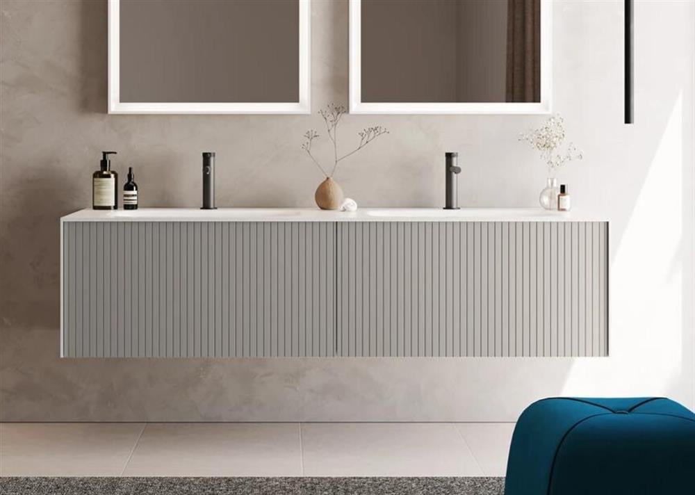 Orka Cube 160 cm Vizon Banyo Dolabı Alt Modül ve Lavabo