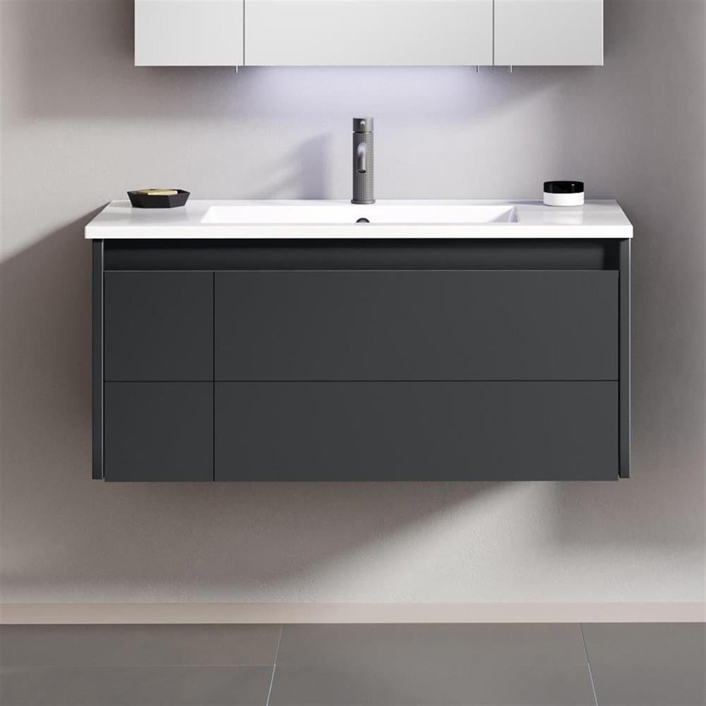 Orka Likya 100 cm Antrasit Banyo Dolabı Alt Modül ve Lavabo