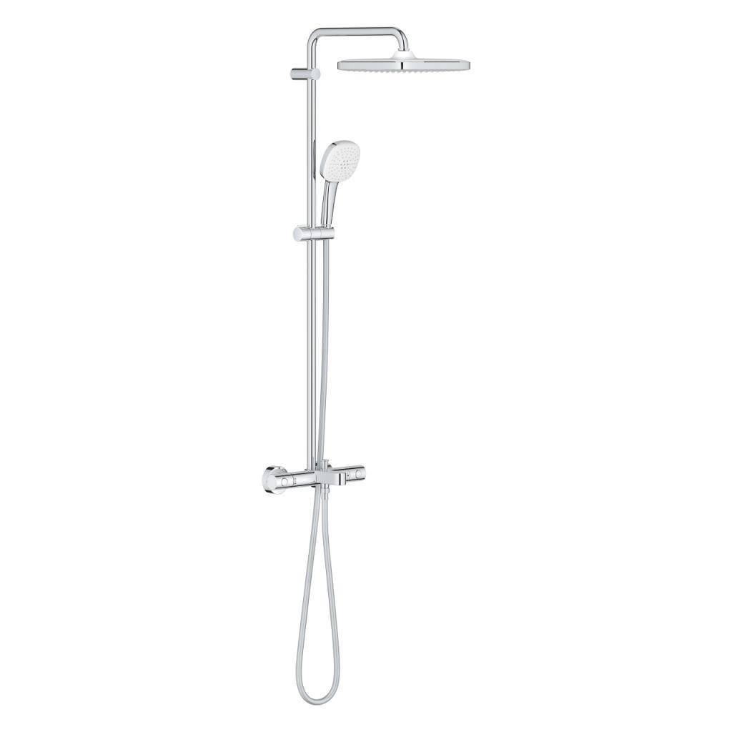 Grohe Tempesta System 250 Cube Duvara Monte Termostatik Banyo Bataryalı Duş Kolonu Krom, 26975001