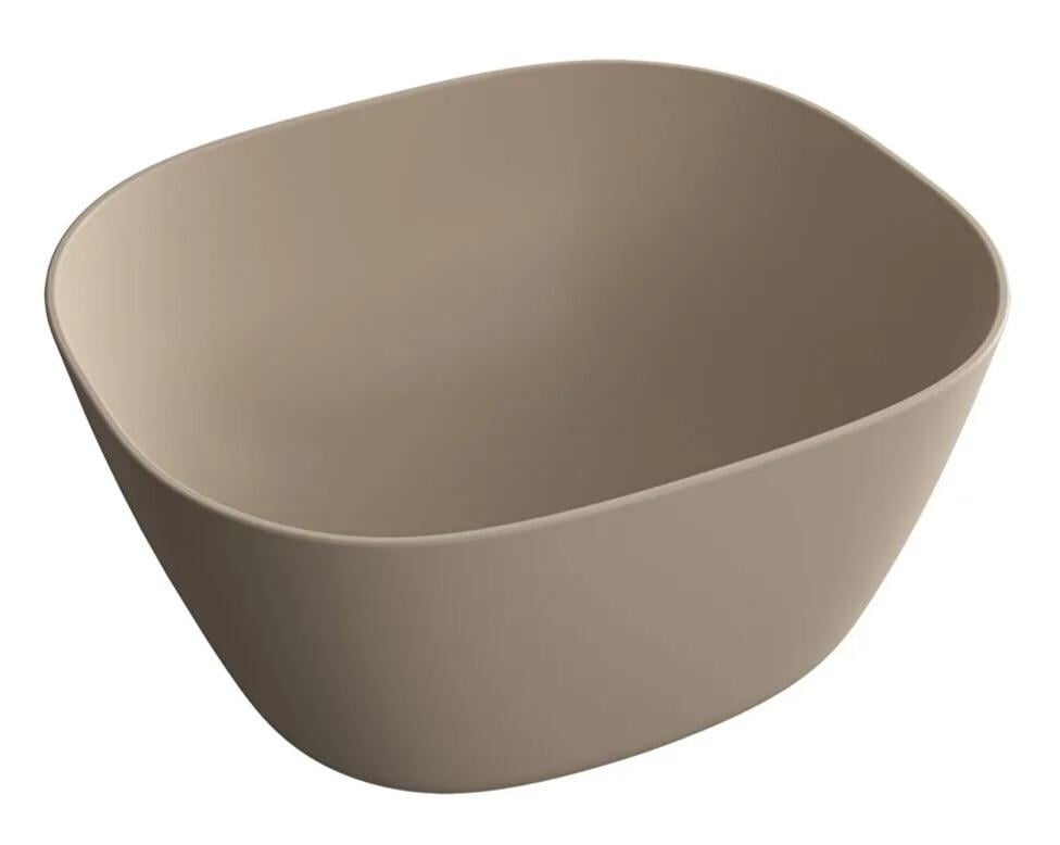 Vitra Lavabo, Plural, Kare, Yüksek, Çanak, 45 cm, Mat Kil Beji, 7811B474-0016