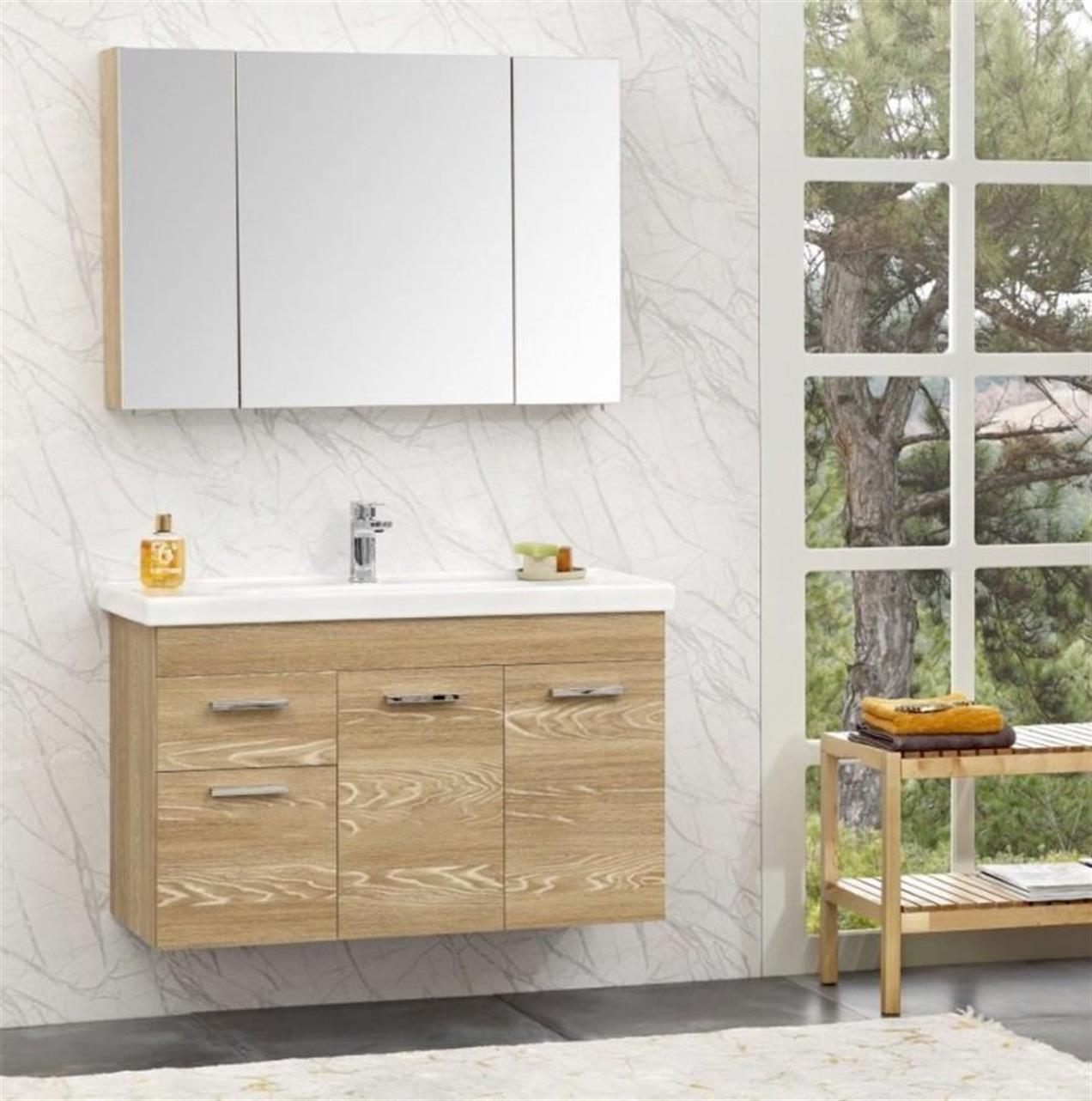 Orka Enez 100 cm Livana Banyo Dolabı Takımı