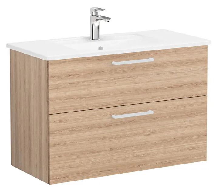 Vitra Root Flat İki Çekmeceli Lavabo Dolabı, 100 cm, Doğal Meşe (Köşeli Lavabo Dahil) 68310 