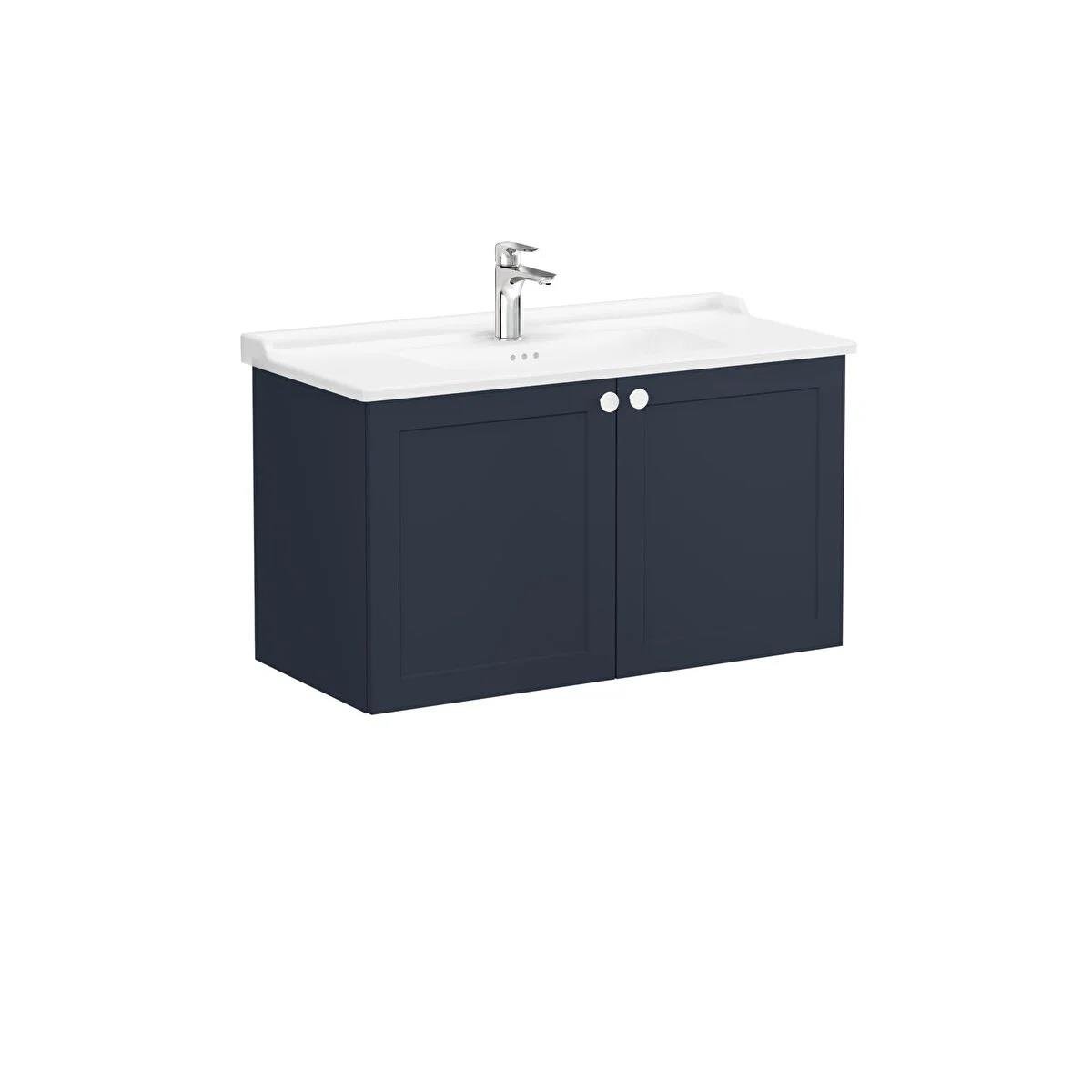 Vitra Root Classic Kapaklı Lavabo Dolabı 100 Cm Mat Lacivert (Klasik Lavabo Dahil) 68748