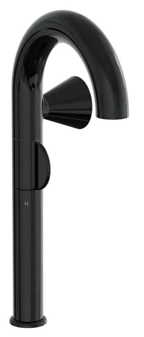 Vitra Lavabo Bataryası, Liquid, Tezgah Üstü Sağ El, Parlak Siyah, A4279139