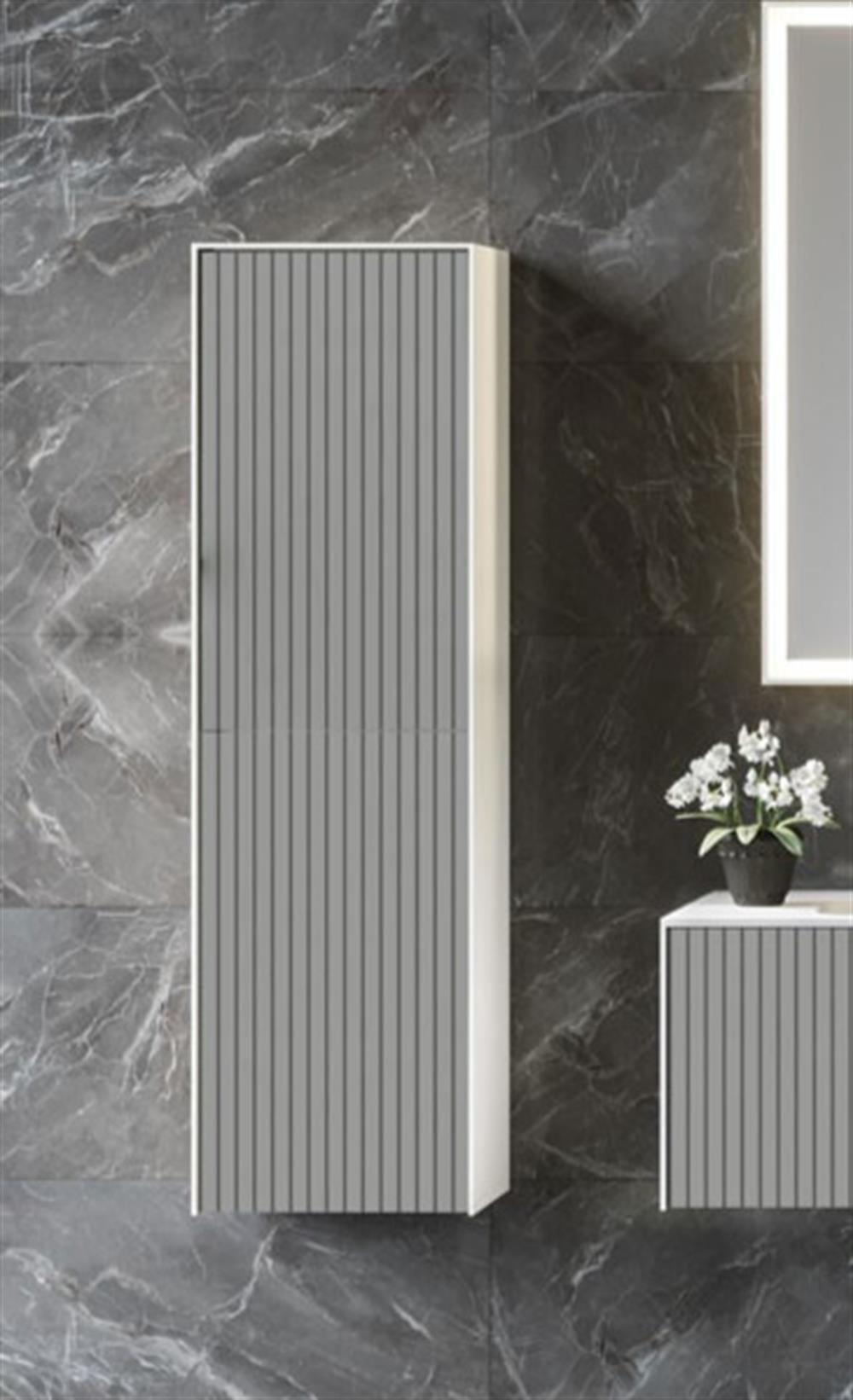 Orka Cube 40 cm Vizon Banyo Boy Çamaşır Dolabı