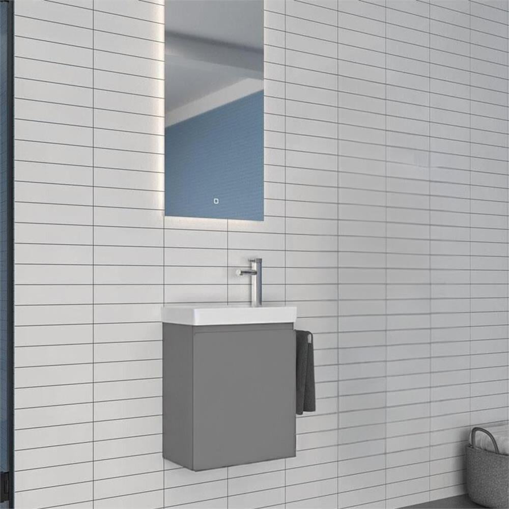 Orka Ferla 40 cm Mat Gri Banyo Dolabı Takımı
