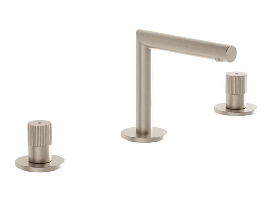 Vitra Lavabo Bataryası, Origin, Ankastre (3 Delikli Lavabolar İçin) Fırçalı Nikel, A4258334