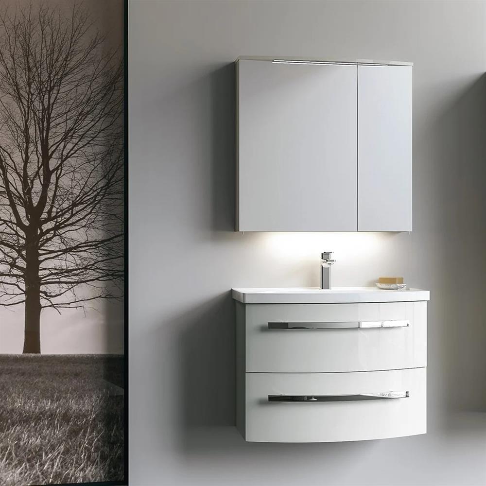 Orka Urla 70 cm Parlak Kaşmir Banyo Dolabı Takımı