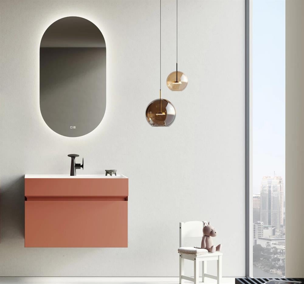 Orka Lusso 80 cm Mat Tarçın Banyo Dolabı Takımı
