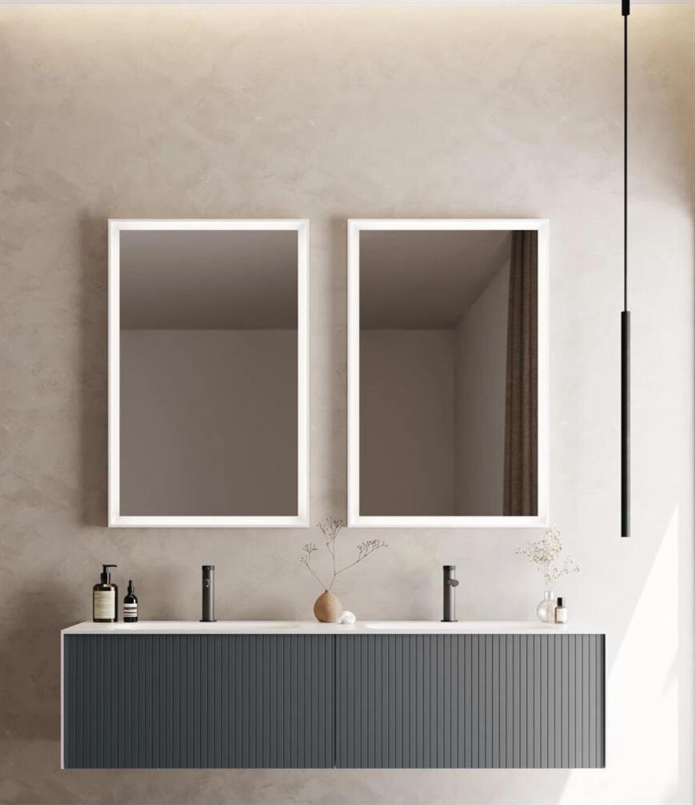 Orka Cube 160 cm Mat Antrasit Banyo Dolabı Takımı