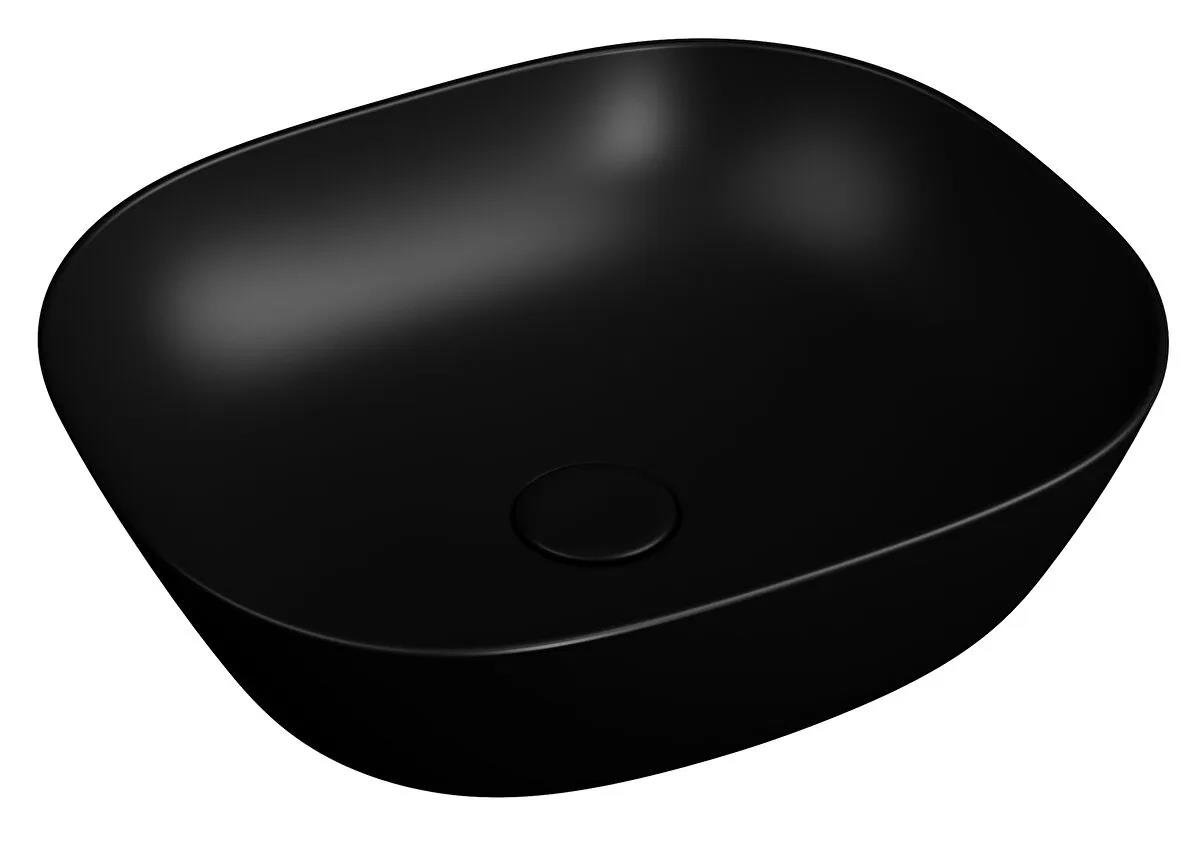 Vitra Lavabo, Plural, Kare, Alçak, Çanak, 45 cm, Mat Siyah, 7810B483-0016