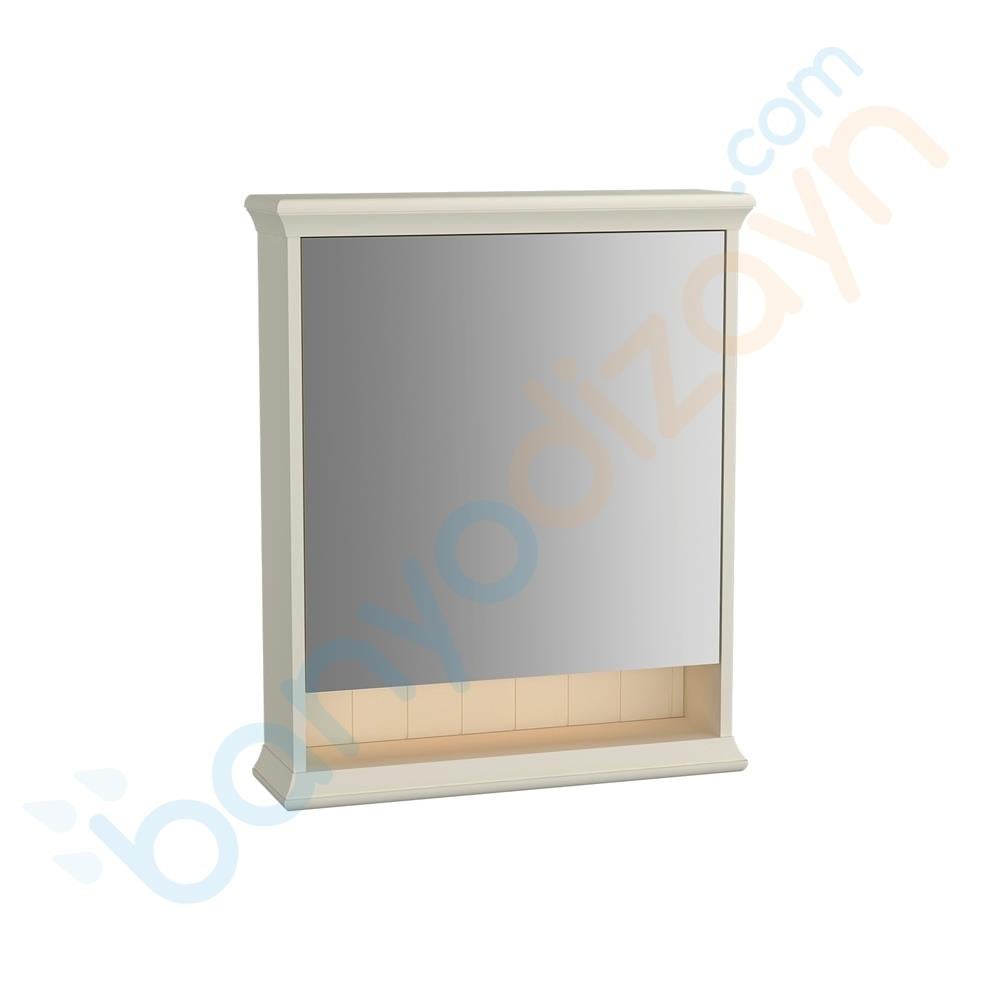 Vitra Valarte Dolaplı Ayna Led Aydınlatmalı, 65 Cm, Mat Fildişi (Sağ) 62230