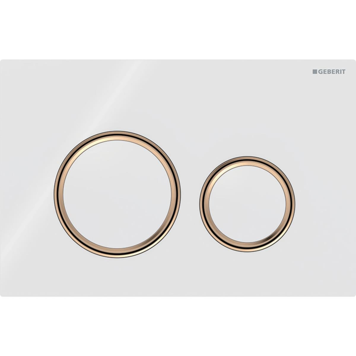 Geberit Sigma21 Kumanda Kapağı, Çift Basmalı (Bronz Basma Buton), Beyaz Cam, 115.650.SI.1