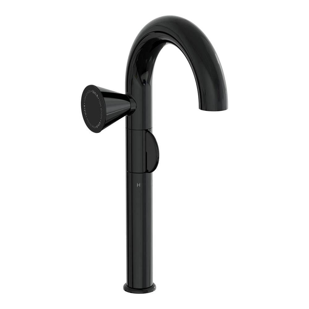 Vitra Liquid Tezgah Üstü Sol El Lavabo Bataryası, Parlak Siyah A4279439