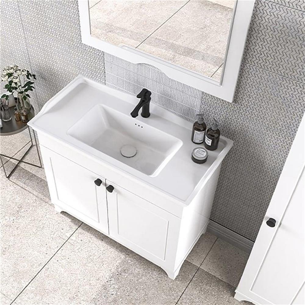 Orka Rio 80 cm Beyaz Lake Banyo Dolabı Alt Modül ve Lavabo