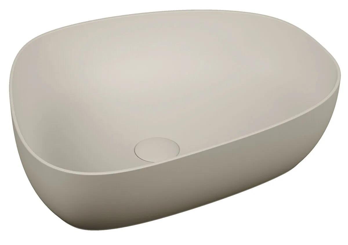Vitra Outline Asimetrik Çanak Lavabo, 56 cm, Mat Bej, 5991B420-0016