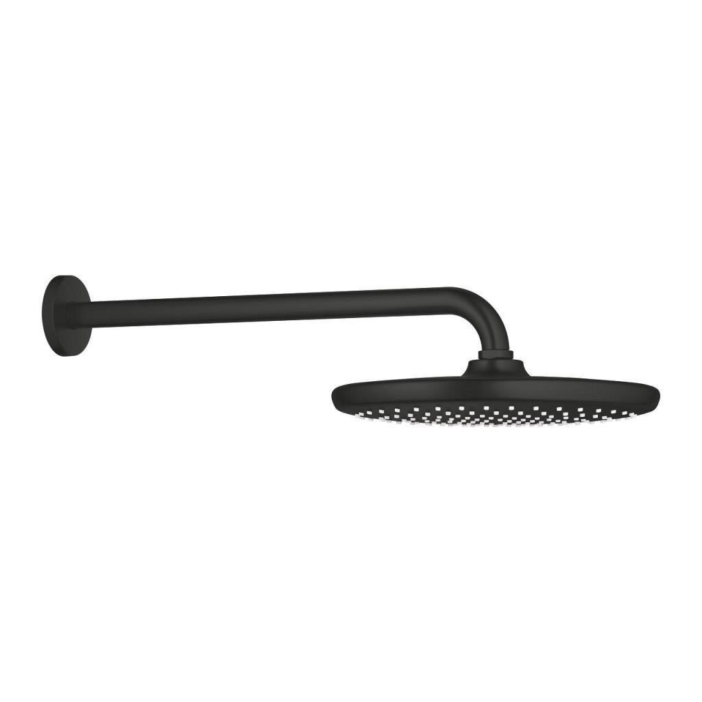 Grohe Tempesta 250 Yuvarlak Tepe Duşu Tek Akışlı, 25 cm (Duvardan Dirsek Dahil), Mat Siyah, 266682430
