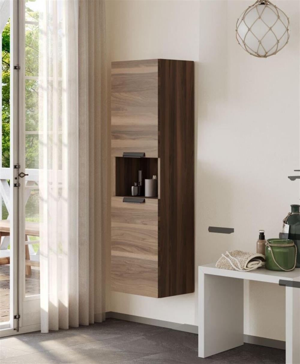 Orka Nova 40 cm Ceviz Banyo Boy Çamaşır Dolabı