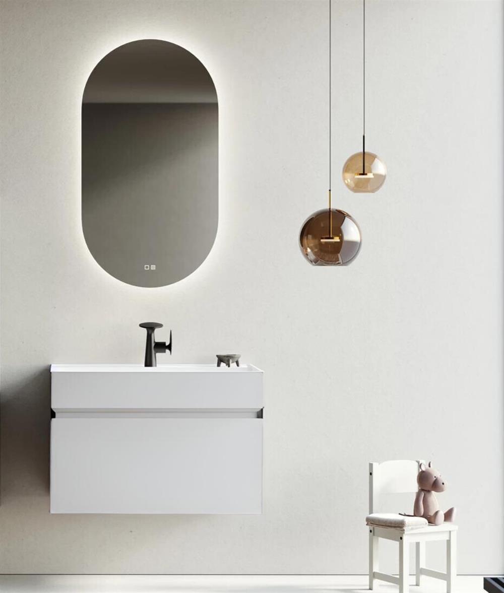 Orka Lusso 80 cm Mat Beyaz Banyo Dolabı Takımı