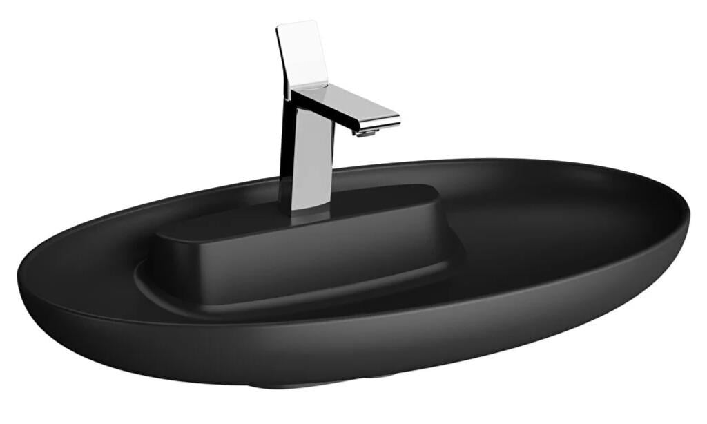 Vitra Lavabo, Memoria, Yuvarlak, Çanak, 75 cm, Mat Siyah, 5881B483-0563