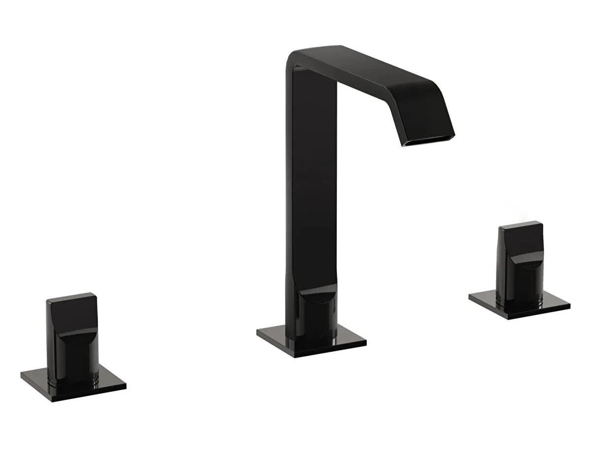 Vitra Lavabo Bataryası, Suit, 3 Delikli, Parlak Siyah, A4278439