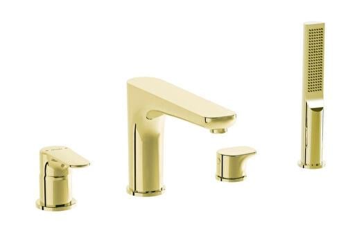 Artema Küvet Bataryası, Root Round, 4 Delikli, El Duşlu, Soft Altın, A4274374